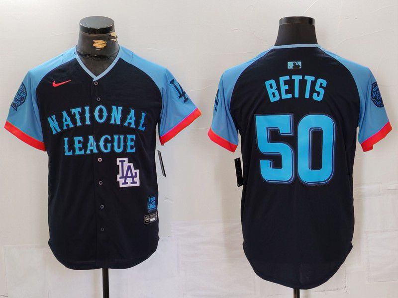Men Los Angeles Dodgers #50 Betts Blue All star 2024 Nike MLB Jersey style 1